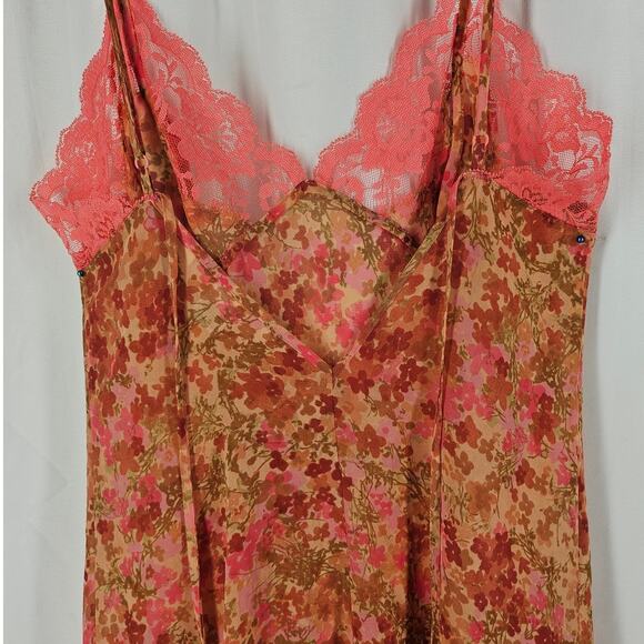 VICTORIA'S SECRET FLORAL CAMISOLE SLIP DRESS – SIZE XS – LACE TRIM – VINTAGE - Picture 10 of 13